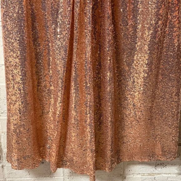 Rose Gold Sequin Formal Cocktail Wedding Dress Large/XL - Picture 16 of 16